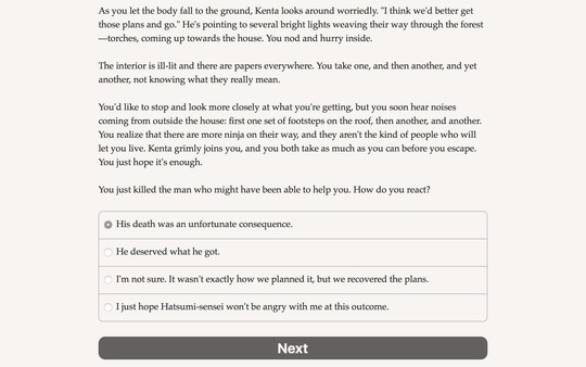 Screenshot z Choice of the Ninja Screenshot z Choice of the Ninja