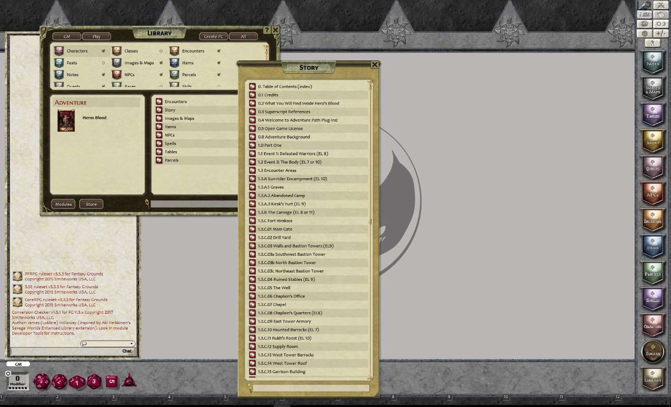Fantasy Grounds - Hero's Blood (PFRPG)のスクリーンショット 1