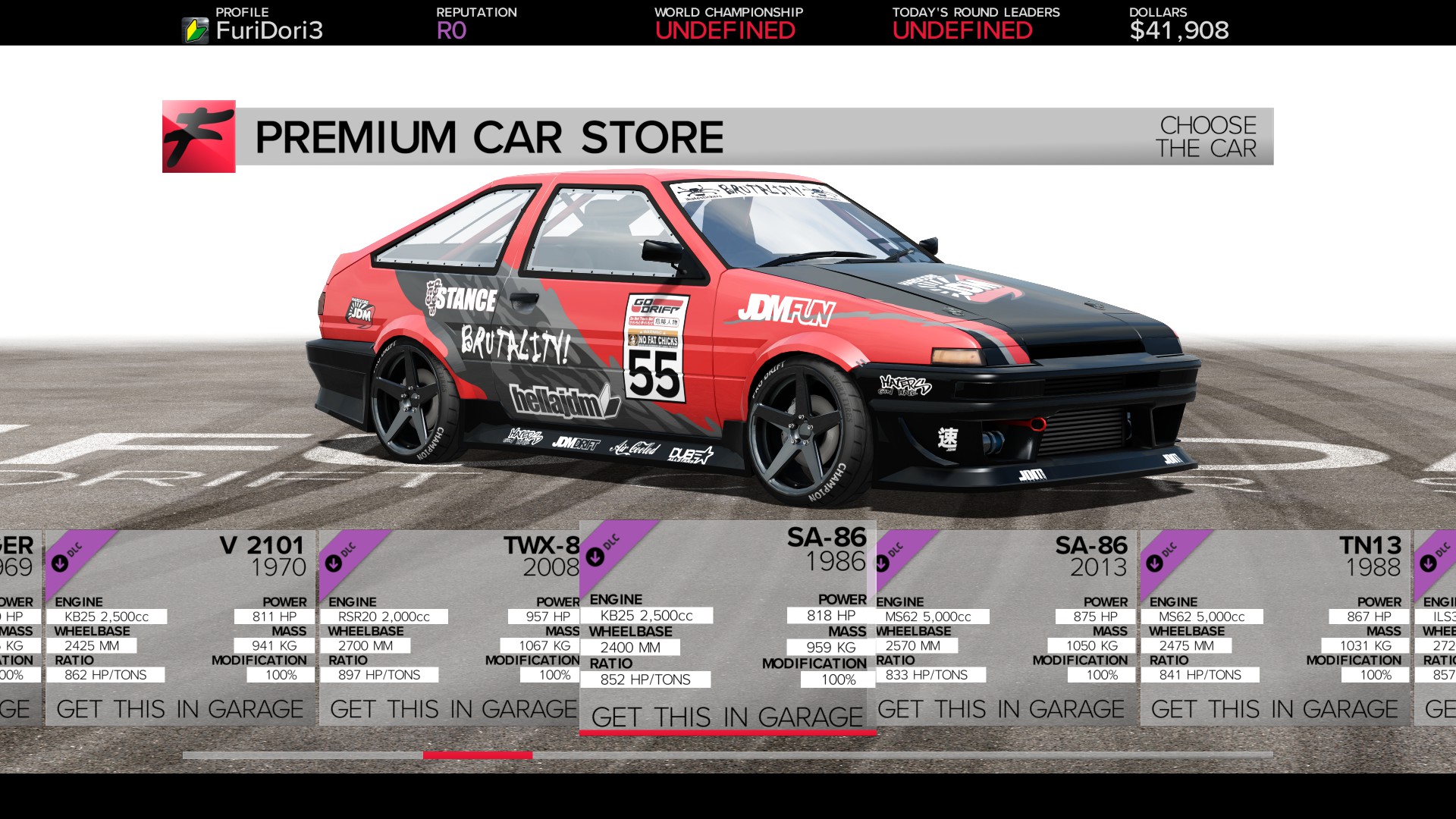 FURIDASHI - PREMIUM CAR: 1986 SA-86 Featured Screenshot #1