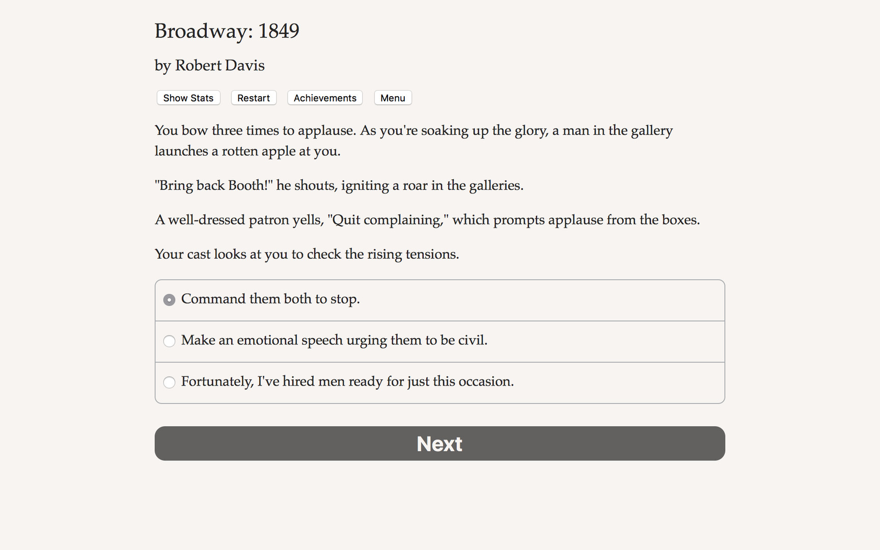 Broadway: 1849 screenshot #1