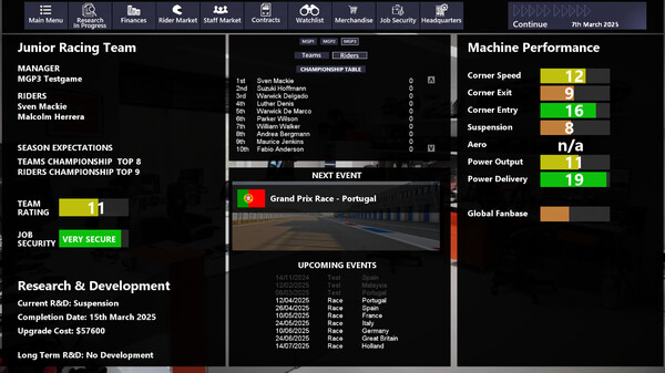 MGP Manager game for Linux 1