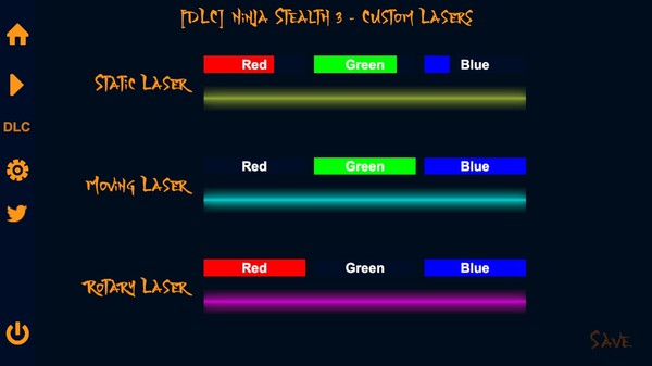 Ninja Stealth 3 - Custom Lasers