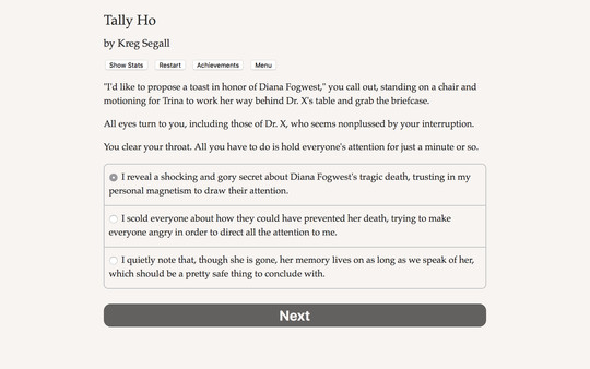 Screenshot z Tally Ho