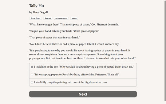 Screenshot z Tally Ho