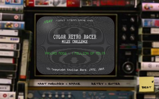 FIRST STEAM GAME VHS - COLOR RETRO RACER : MILES CHALLENGE