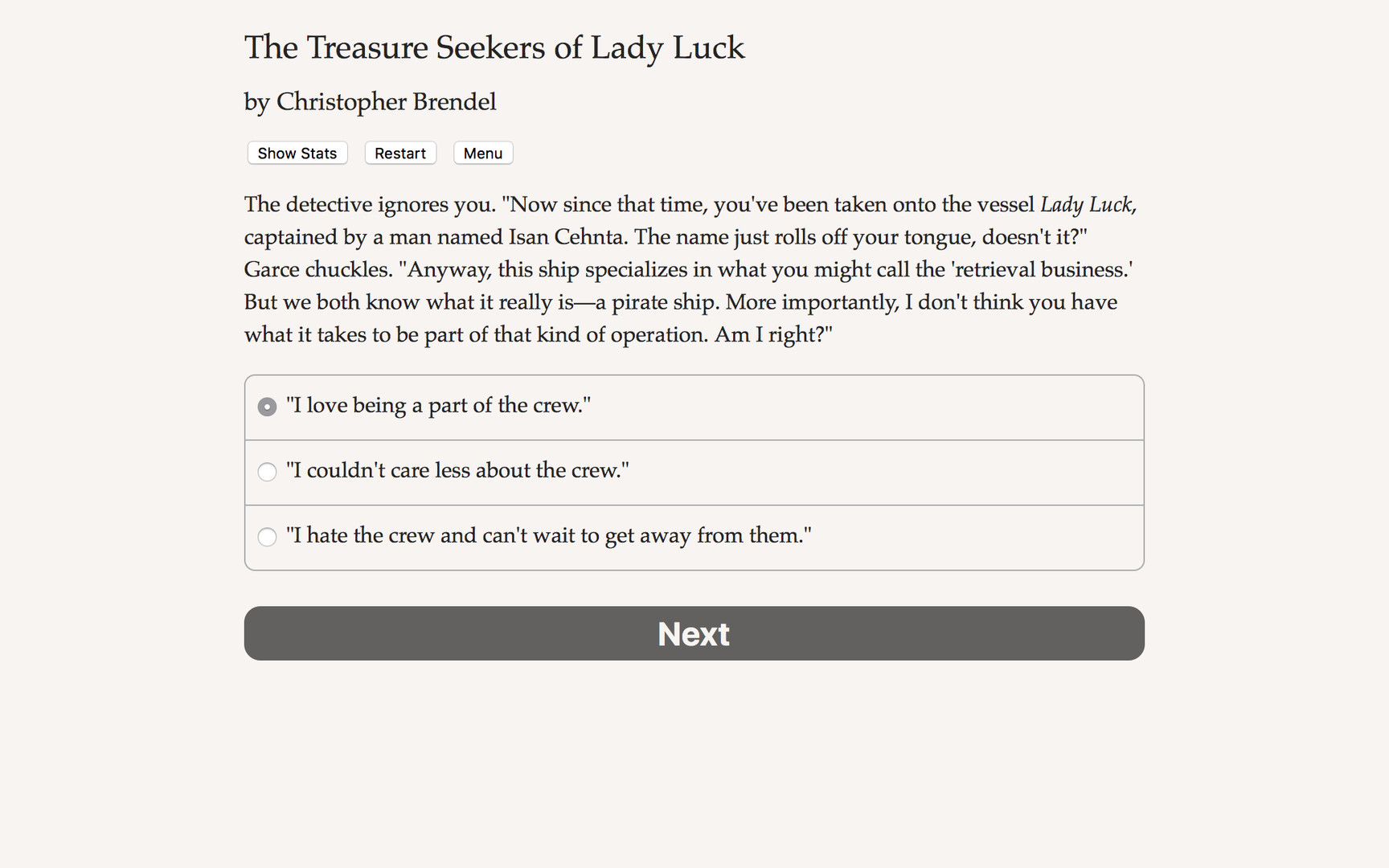 #3. The Treasure Seekers of Lady Luck (Steam) بواسطة: Choice of Games
