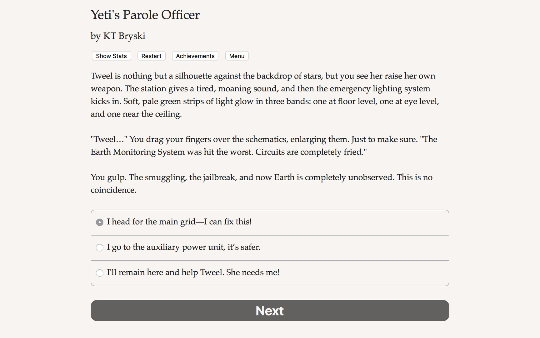 #4. Yeti's Parole Officer (Steam) بواسطة: Choice of Games