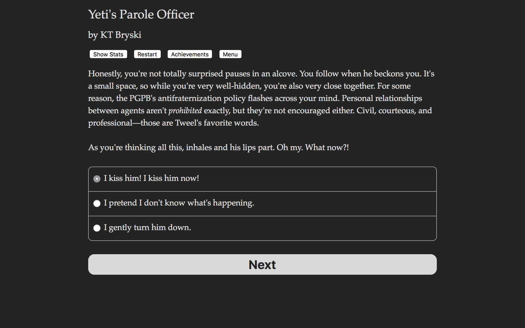 #2. Yeti's Parole Officer (Steam) بواسطة: Choice of Games