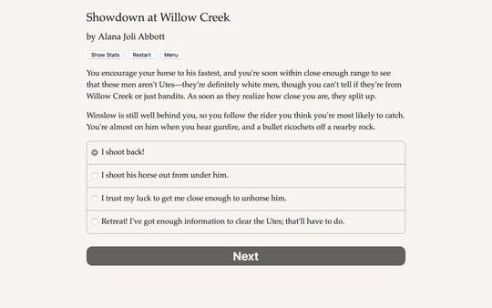 Screenshot z Showdown at Willow Creek