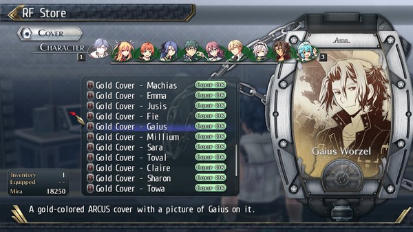 The Legend of Heroes: Trails of Cold Steel II - All Arcus Covers.