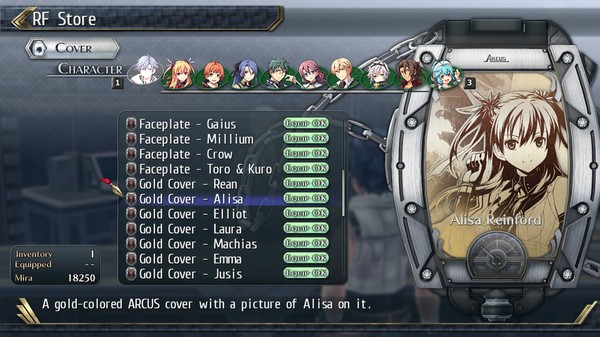 The Legend of Heroes: Trails of Cold Steel II - All Arcus Covers.