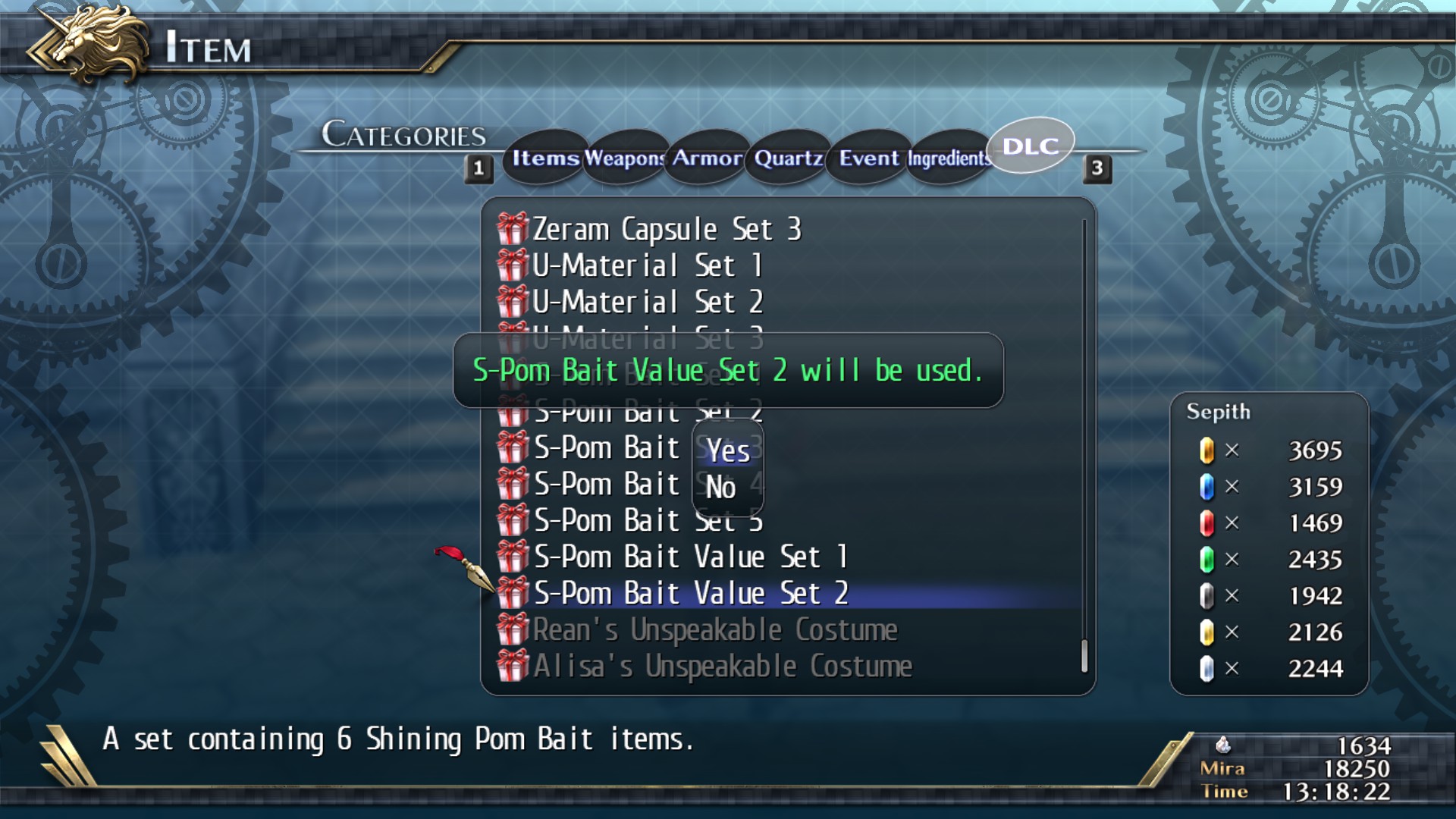 The Legend of Heroes: Trails of Cold Steel II - Shining Pom Bait Value Set 2 Featured Screenshot #1