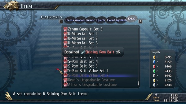 The Legend of Heroes: Trails of Cold Steel II - Shining Pom Bait Value Set 2