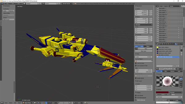 Radius-Wing SHMUP 3d Models