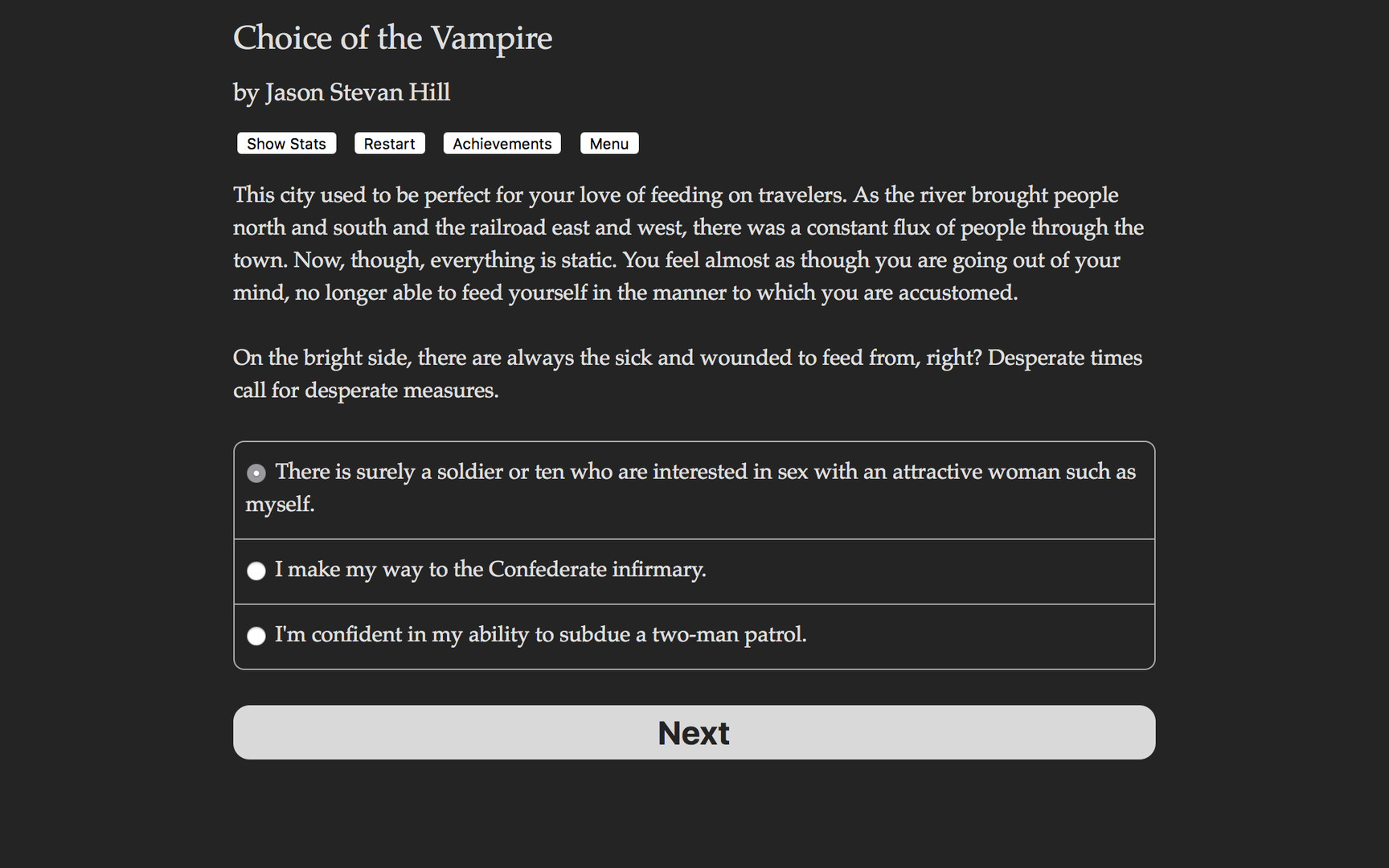 Choice of the Vampire screenshot #2