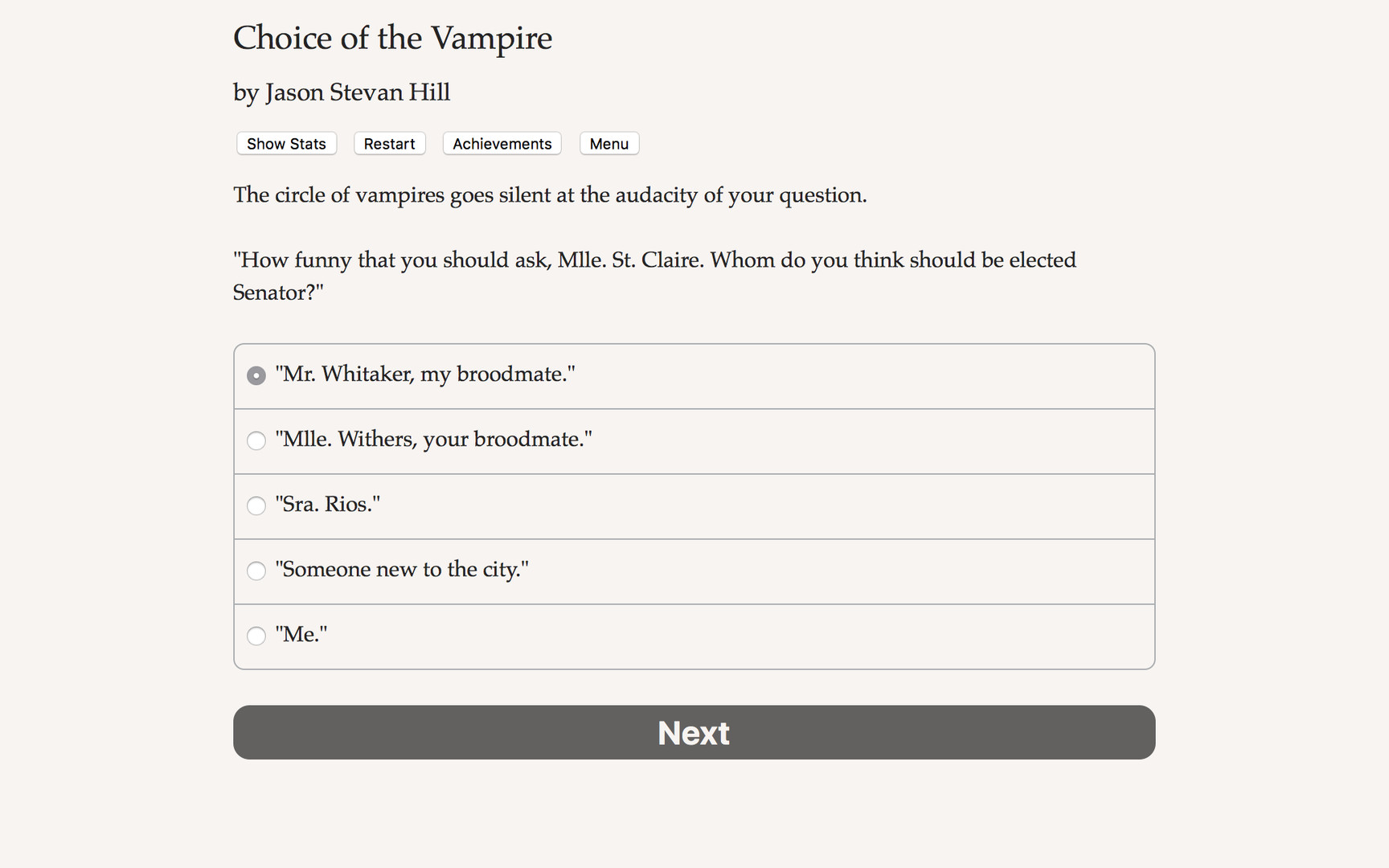 Choice of the Vampire screenshot #4