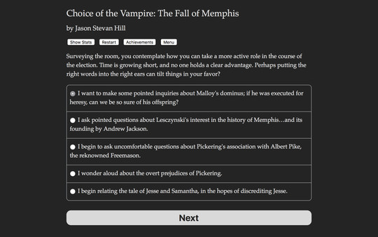 Screenshot z Choice of the Vampire: The Fall of Memphis