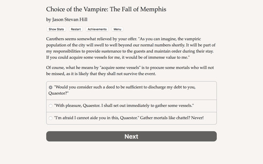 Screenshot z Choice of the Vampire: The Fall of Memphis