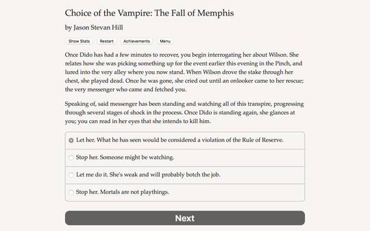 Screenshot z Choice of the Vampire: The Fall of Memphis