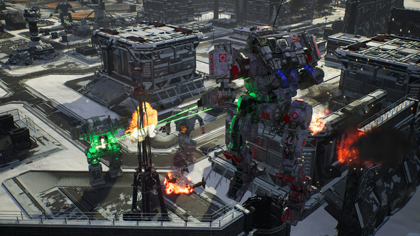 Screenshot of MechWarrior 5: Mercenaries gameplay showing in-action mechanics