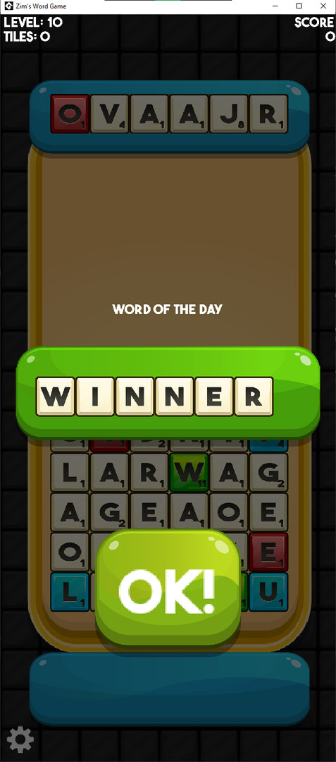 screenshot of Zim's Word Game 2