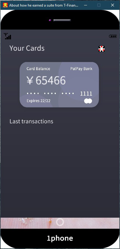 #5. About how he earned a suite from T-Financial Platform in four months (Steam) 게시자: XenoAmess