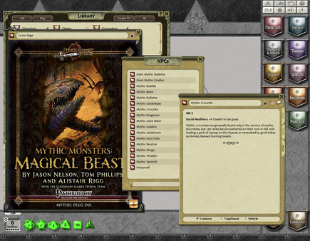 Fantasy Grounds - Mythic Monsters #15: Magical Beasts (PFRPG)