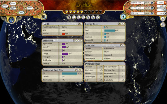 Screenshot z Fate of the World