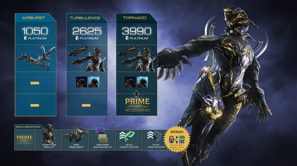 Warframe Zephyr Prime Access: Accessories Pack