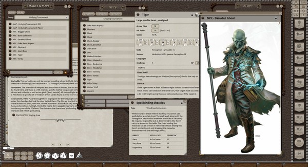 Screenshot z Fantasy Grounds - Eldritch Lairs (5E)