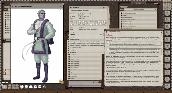 Screenshot z Fantasy Grounds - Eldritch Lairs (5E)