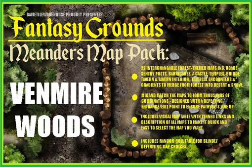 Fantasy Grounds - Meanders Map Pack: Venmire Woods (Map Pack)
