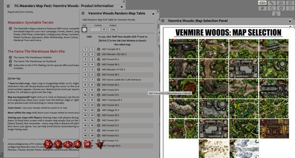 Fantasy Grounds - Meanders Map Pack: Venmire Woods (Map Pack)