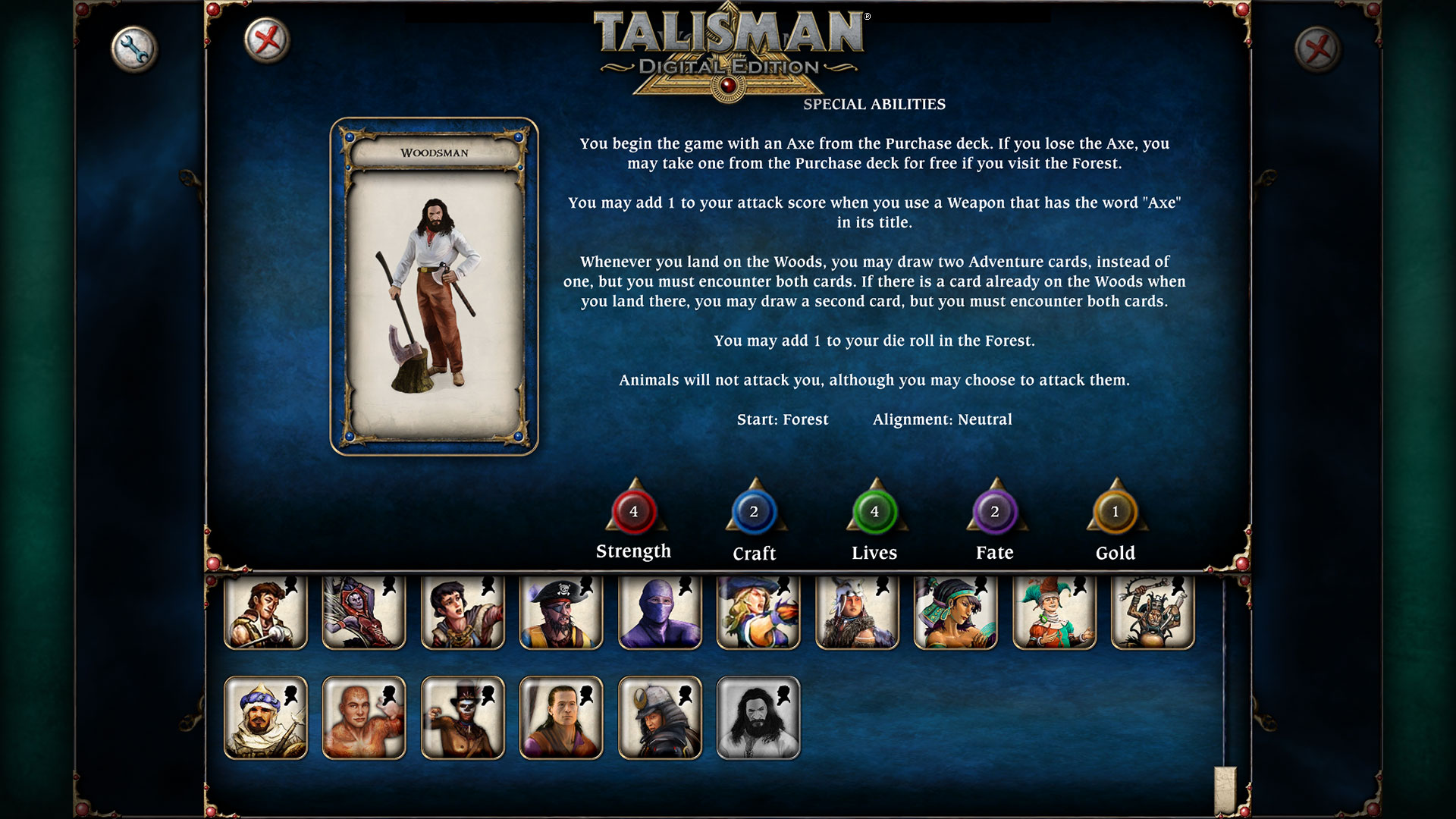 Talisman Character - Woodsman Featured Screenshot #1