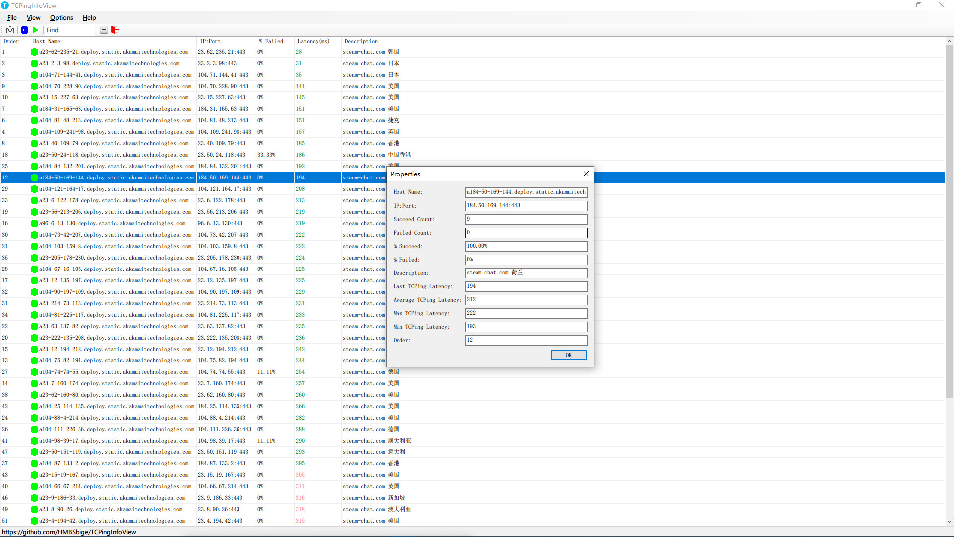#3. TCPingInfoView (Steam) By: HMBSbige