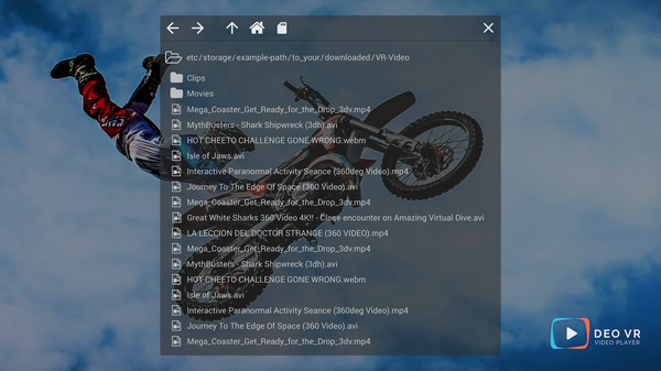 DeoVR Video Player Screenshot