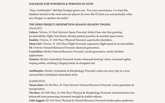The Hero Project: Open Season - Prodigal's Database for Powereds screenshot 1