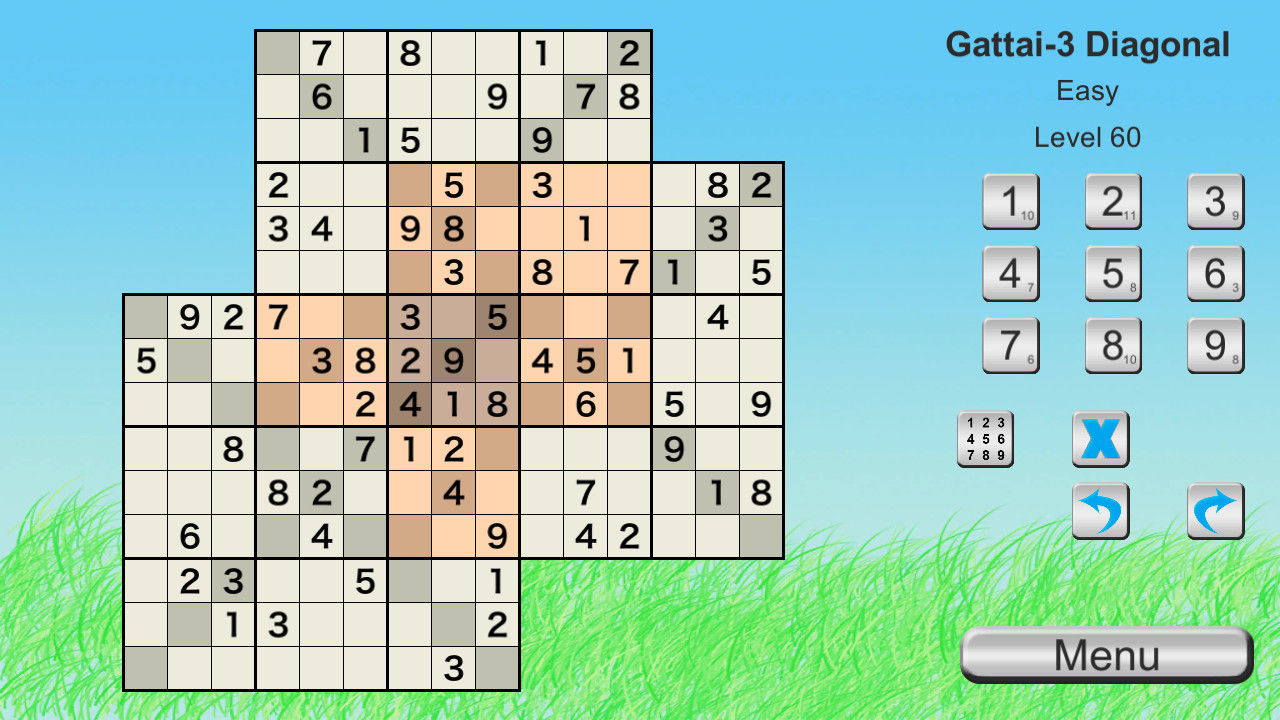 Ultimate Sudoku Collection - Gattai-3 Diagonal Pack Featured Screenshot #1