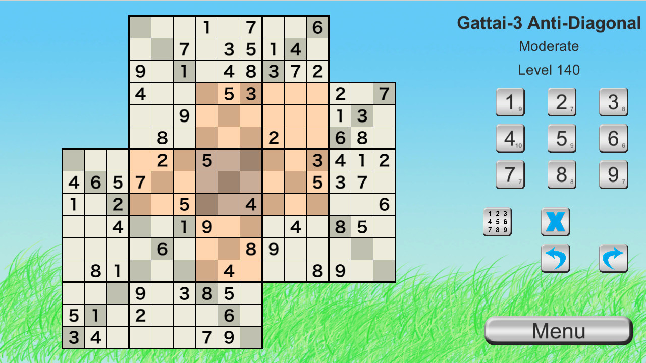 Ultimate Sudoku Collection - Gattai-3 Anti Diagonal Pack Featured Screenshot #1