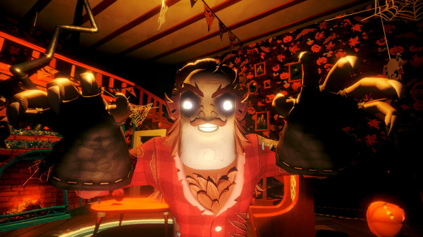 Screenshot of Secret Neighbor: Hello Neighbor Multiplayer gameplay showing in-action mechanics