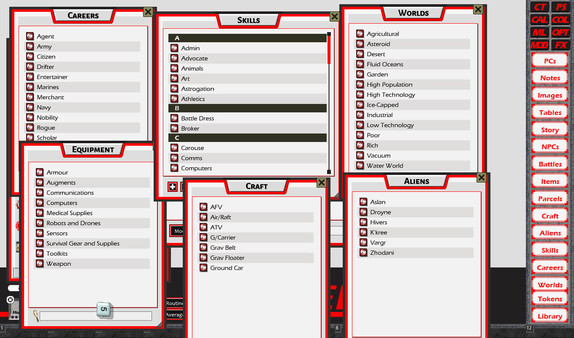 Screenshot z Fantasy Grounds - Traveller Mongoose 1E Ruleset (Traveller 1E Mongoose)