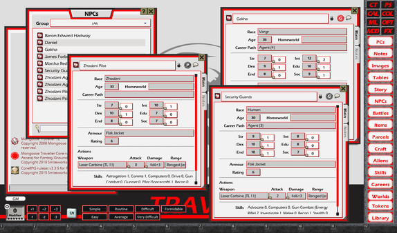 Screenshot z Fantasy Grounds - Traveller Mongoose 1E Ruleset (Traveller 1E Mongoose)