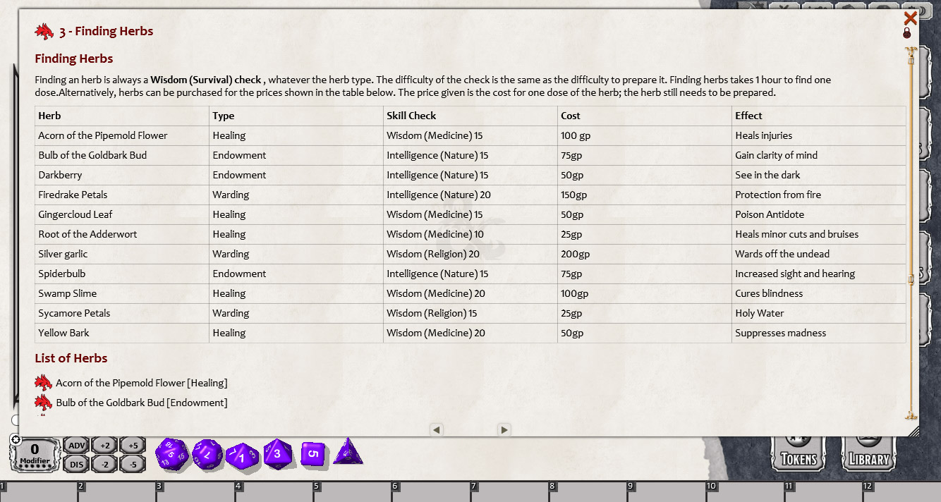 Fantasy Grounds - EN5ider: Nature's Remedy (5E) Featured Screenshot #1