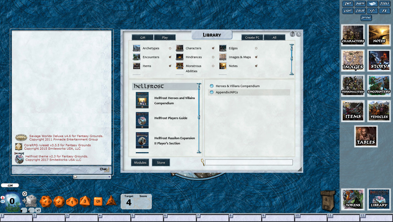 Fantasy Grounds - Hellfrost: Heroes and Villains (Savage Worlds) screenshot 1