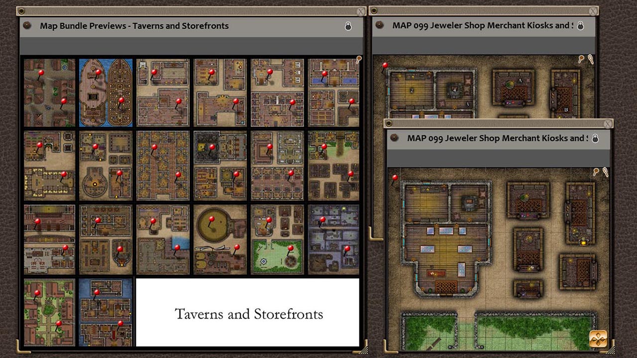 Fantasy Grounds - Paths to Adventure: Taverns and Storefronts (Map Pack) screenshot 1