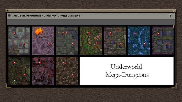 Fantasy Grounds - Paths to Adventure: Underworld Mega-Dungeons (Map Pack)