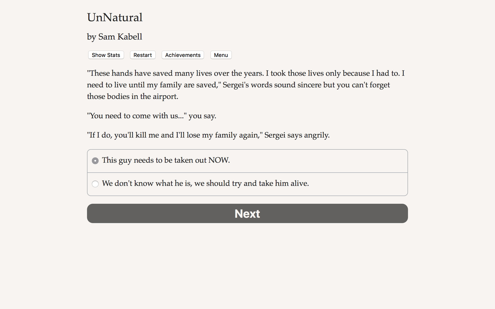 Unnatural screenshot #3