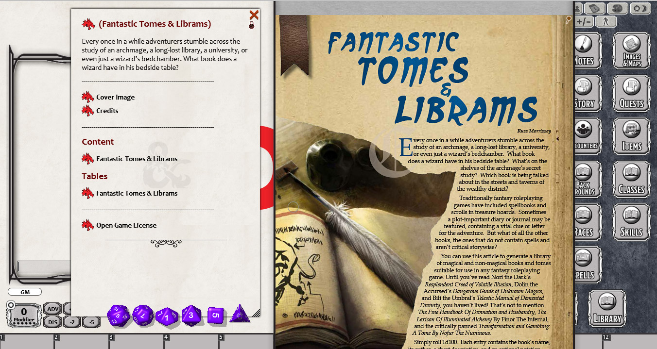 Fantasy Grounds - En5ider: Fantastic Tomes & Librams (5E) Featured Screenshot #1