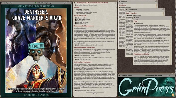 Fantasy Grounds - Harbingers of Life & Death: Deathseer, Pale Master, and Vicar Class Pack (5E)