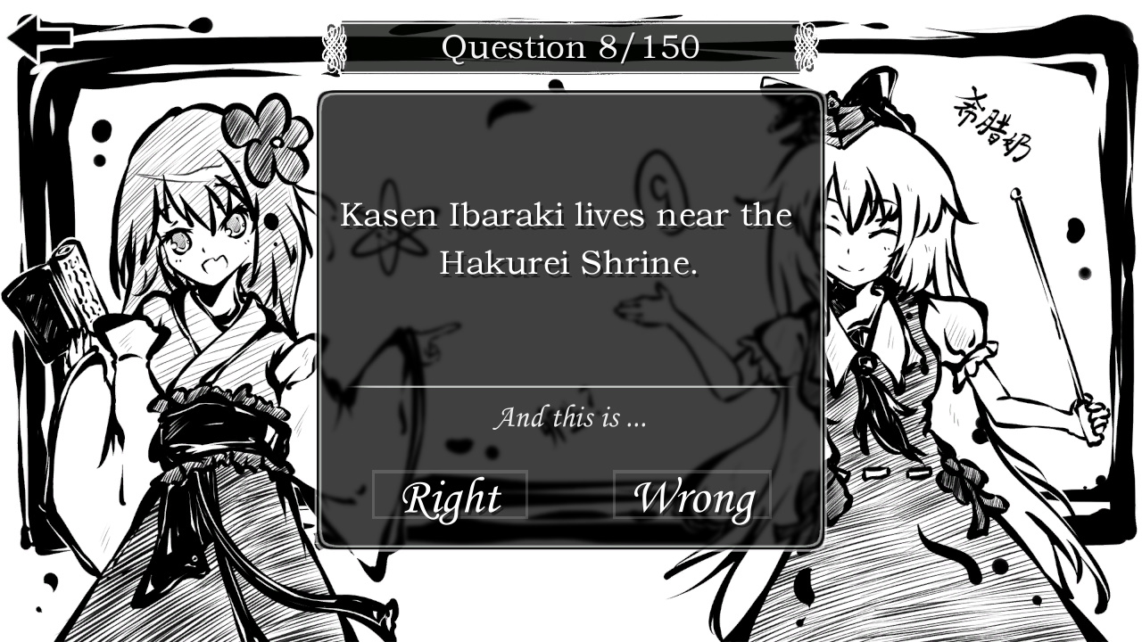 #5. 东方试闻广纪 ~ Perfect Memento of Touhou Question (Steam) By: Bawu Team